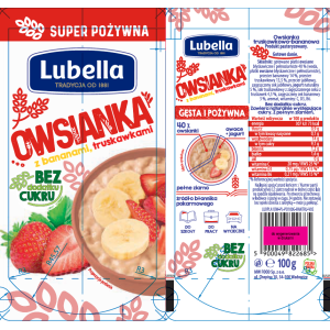 Lubella Owsianka z bananami i truskawkami 100g